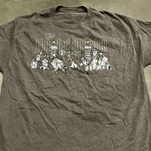 Rare Disney Glow in the Dark Haunted Mansion Shirt Large Mens, Gray Short Sleeve